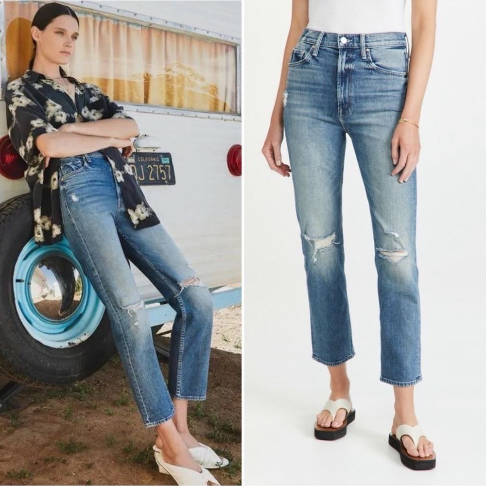 Mother Superior Denim High Waisted Rider Far Beyond the Sky Straight Jeans 28